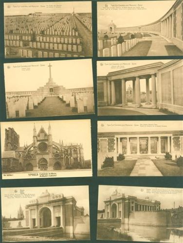 Ypres Lot mit 10 AK Tyne Cot Friedhof Gedenkstätte