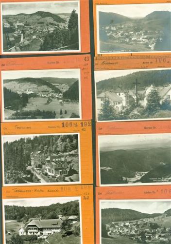 Todtmoos Lot mit 30 AK Musterkarten Original aus Metzarchiv Bestellvorgänge und Auflagenzahlen