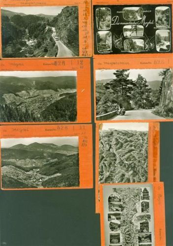 Bermersbach Lot mit 7 AK Murgtal Musterkarten Original aus Metzarchiv Bestellvorgänge und Auflagenzahlen