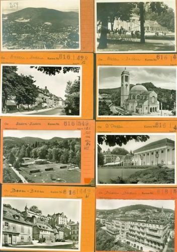 Baden-Baden Lot mit 30 AK Musterkarten Original aus Metzarchiv Bestellvorgänge und Auflagenzahlen