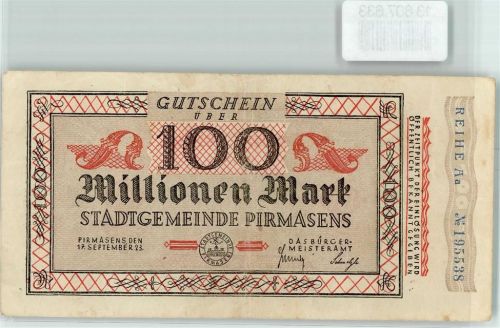 Pirmasens 100 Millionen Mark