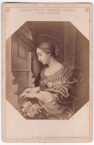 Dresden Fotografie F. & O. Brockmanns Nachfolger Nr 16 Carlo Dolce Die heilige Caecilie Klavier Galerie