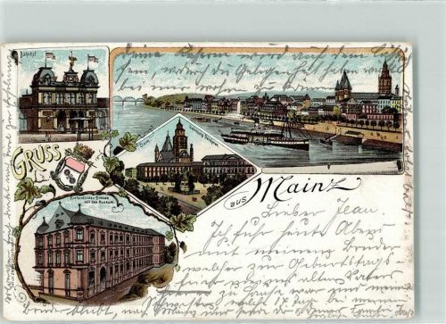 Mainz 1898 Dom Gutenbergdenkmal Bahnhof Kurfürstl. Schloß