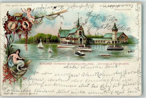 Treptow 1896 Gewerbe-Ausstellung 1896 Ausstellungsgebäude Meerjungfrau