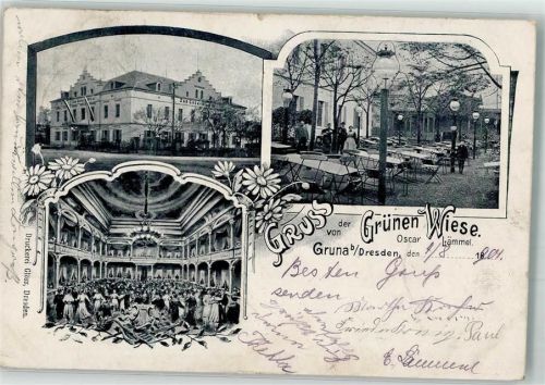 Gruna 1901 Gasthaus zur Grünen Wiese Garten Ballsaal