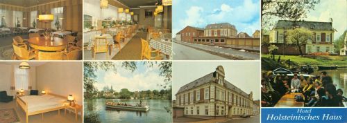 Friedrichstadt Hotel Holsteinisches Haus Innen- und Aussenansicht Klappkarte Grachtenfahrten
