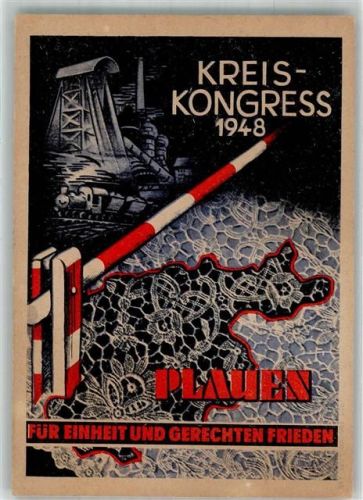 Plauen 1948 Kreis Kongress Für Einheit und gerechten Frieden