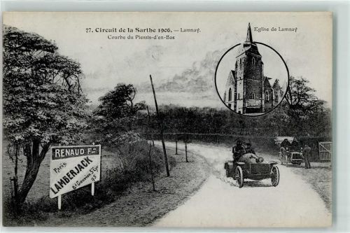 Lamnay Nr. 27 Circuit de la Sarthe 1906 Rennstrecke