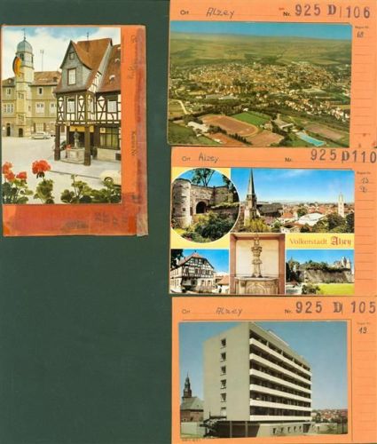Alzey Lot mit 4 AK Musterkarten Original aus Metzarchiv Bestellvorgänge und Auflagenzahlen
