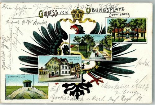 Darmstadt 1905 Übungsplatz Dampf-Srtaßenbahn Sicherheits-Stand