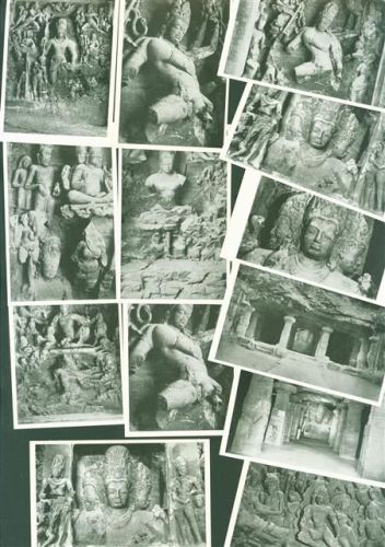 Bombay Lot mit 26 AK Insel Elephanta Höhlen
