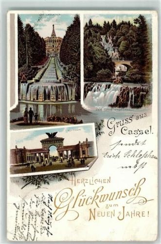 Kassel 1897 Cascaden neuer Wasserfall Au Tor Neu Jahr