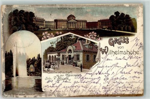 Wilhelmshöhe 1917 Schloss Wilhelmshöhe große Fontaine Gasthaus an den Cascaden