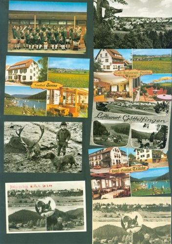 Göttelfingen Lot mit 10 AK teils beschnitten Originale aus dem Archiv des Metzverlages viele mit Kleberesten rückseitig