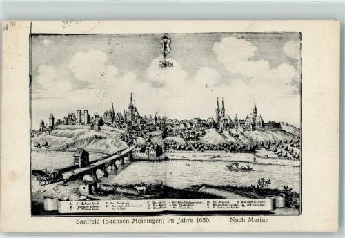 Saalfeld 1916 im Jahre 1650 Nach Merian