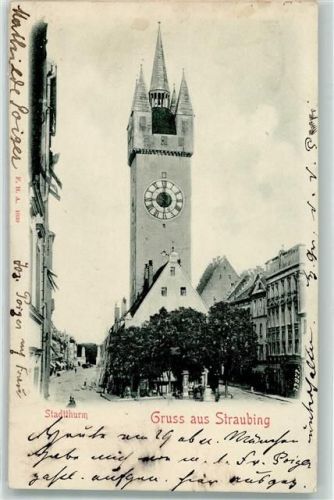 Straubing 1901 Stadtturm Uhr