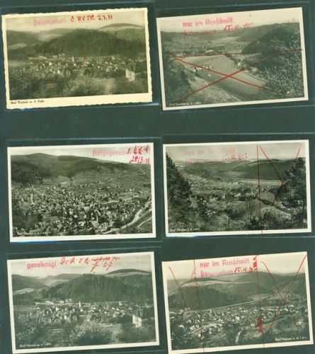 Nassau Lot mit 6 AK mit Kleberesten rückseitig Originale aus einem Ansichtskartenverlag