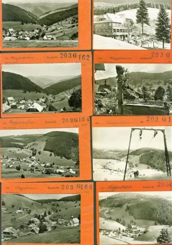 79674 W7868 Muggenbrunn Lot mit 24 AK Musterkarten Original aus Metzarchiv Bestellvorgänge und Auflagenzahlen