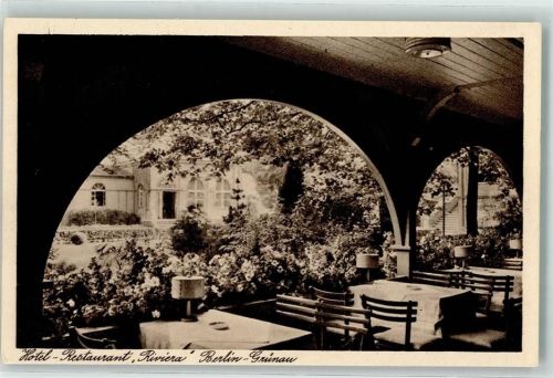 Grünau Hotel Gasthaus Riveria Arkaden Lampe Tisch Stuhl