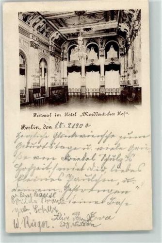 Schöneberg 1900 Hotel Norddeutscher Hof Festsaal