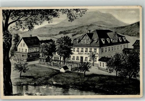 Engelshütt Gasthaus Graßl Dorfbach Schwäne