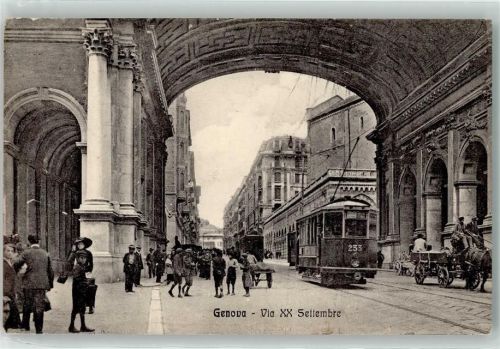 Genova 1913 Via XX Settembre Straßenbahn