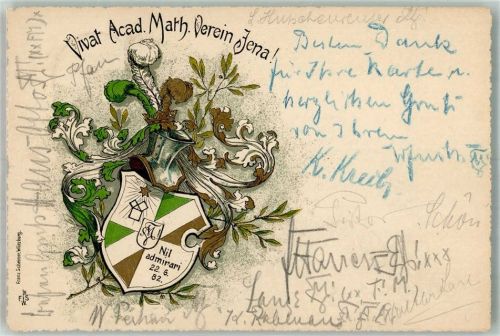 Jena 1906 Verlag Franz Scheiner Vivat Acad. Math. Verein