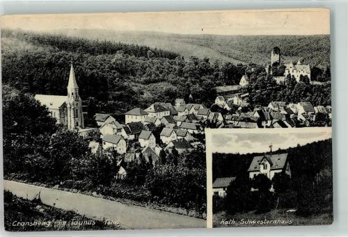 61250 W6390 Kransberg , Taunus - Kirche Turm Katholisches Schwesternhaus
