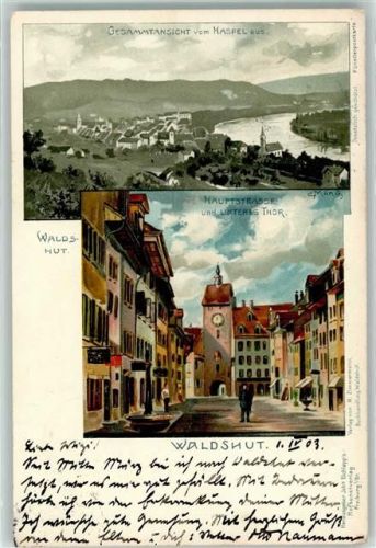 Waldshut 1903 Hauptstraße Unteres Tor sign C. Münch