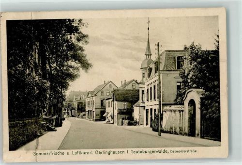 33813 W4811 Oerlinghausen Gebrauchsspuren Sommerfrische Luftkurort Teutoburgerwald Detmoldstraße Bahnpost Hameln Bielefeld