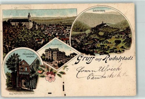 Rudolstadt 1900 Klosterruine Paulinzella Schwarzburg Residenzschloß