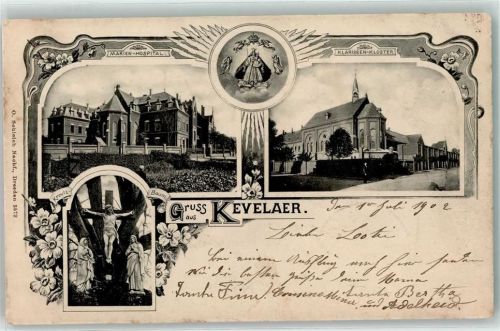 Kevelaer 1902 Marien-Hospital Klarissen-Kloster Kreuz-Baum