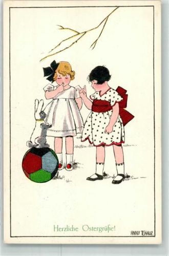 Ostern Kinder Hase Ball AK Tekauz, A.