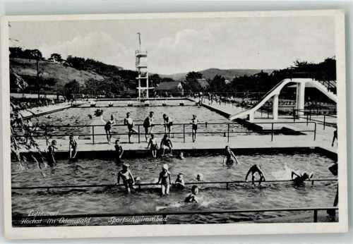 Höchst Sportschwimmbad Sprungturm Wasserrutsche