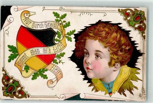 1900 Spruch: Nur durch Gewalt kommt man ans Licht Heil AK