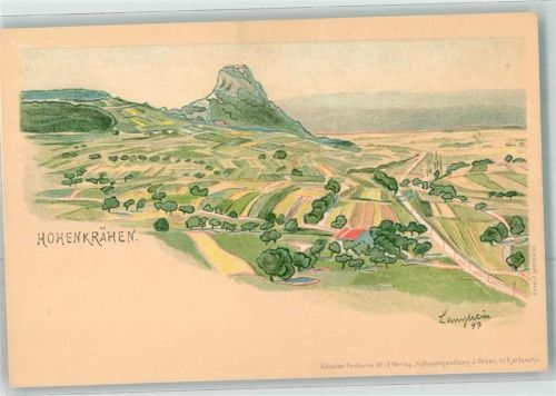Mühlhausen-Ehingen 1897 sign. Langhein Nr. 12 Berg Hohenkrähen AK