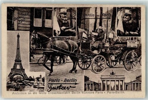 1928 Gustav Hartman Droschkenfahrt Paris-Berlin - Droschke 120 - Kutsche