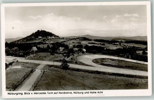 Nürburg Blick vom Mercedes Turm auf die Nortdkehre Foto AK