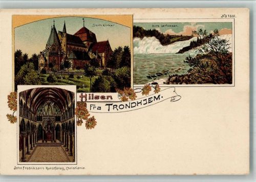 Trondheim Dom Kirche Lithographie