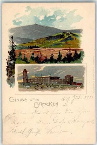 Brocken 1901 Gruss vom Brocken Aussichtsturm
