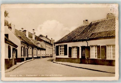 Wesel WK II Stempel Fischerdorf Am Kalverbrückchen