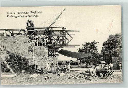 K. und k. Eisenbahn Regiment Freitragendes Montieren
