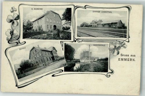 Emmern 1907 Haus Niemeyer Bahnhof Schule Emmermühle