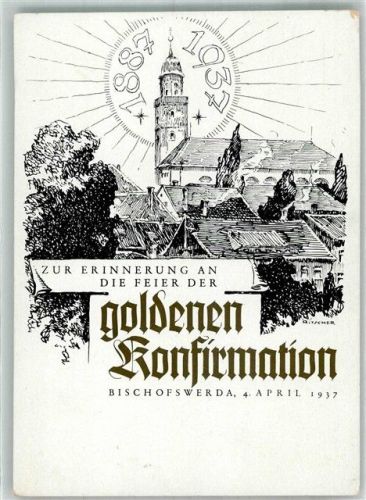 Bischofswerda 50 Jahre Goldenen Konfirmation 1937 Christuskirche sign. Ritscher