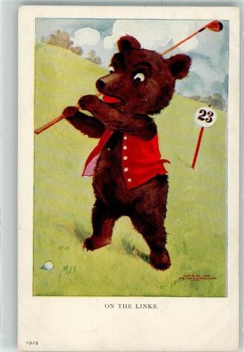 1907 Bär vermenschlicht - sporty Bears auf AK