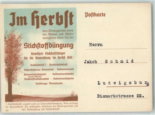 1937 Stickstoffdüngung im Herbst AK