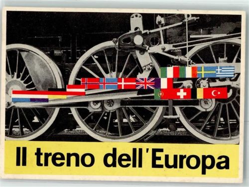 Europazug Fahnen Andenken Sonderstempel Europäische Versammlung der Politiischen Jugend 1954