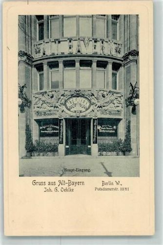 Tiergarten Gasthaus Alt-Bayern Haupt Eingang Potsdamerstraße