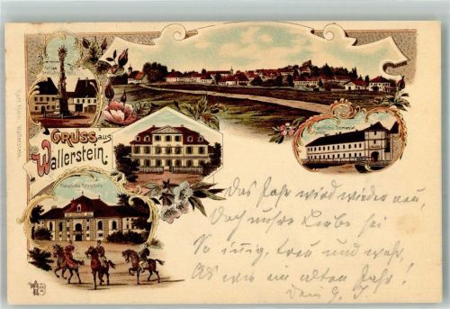 Wallerstein 1898 Fürstl. Reitschule Reiter Hl. Dreifaltigsäule Fürstl. Domanial Kanzlei Verlag Ottmar Zieher-München