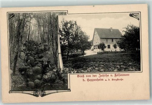 Heppenheim Gruss von der Juhöhe Felsenmeer